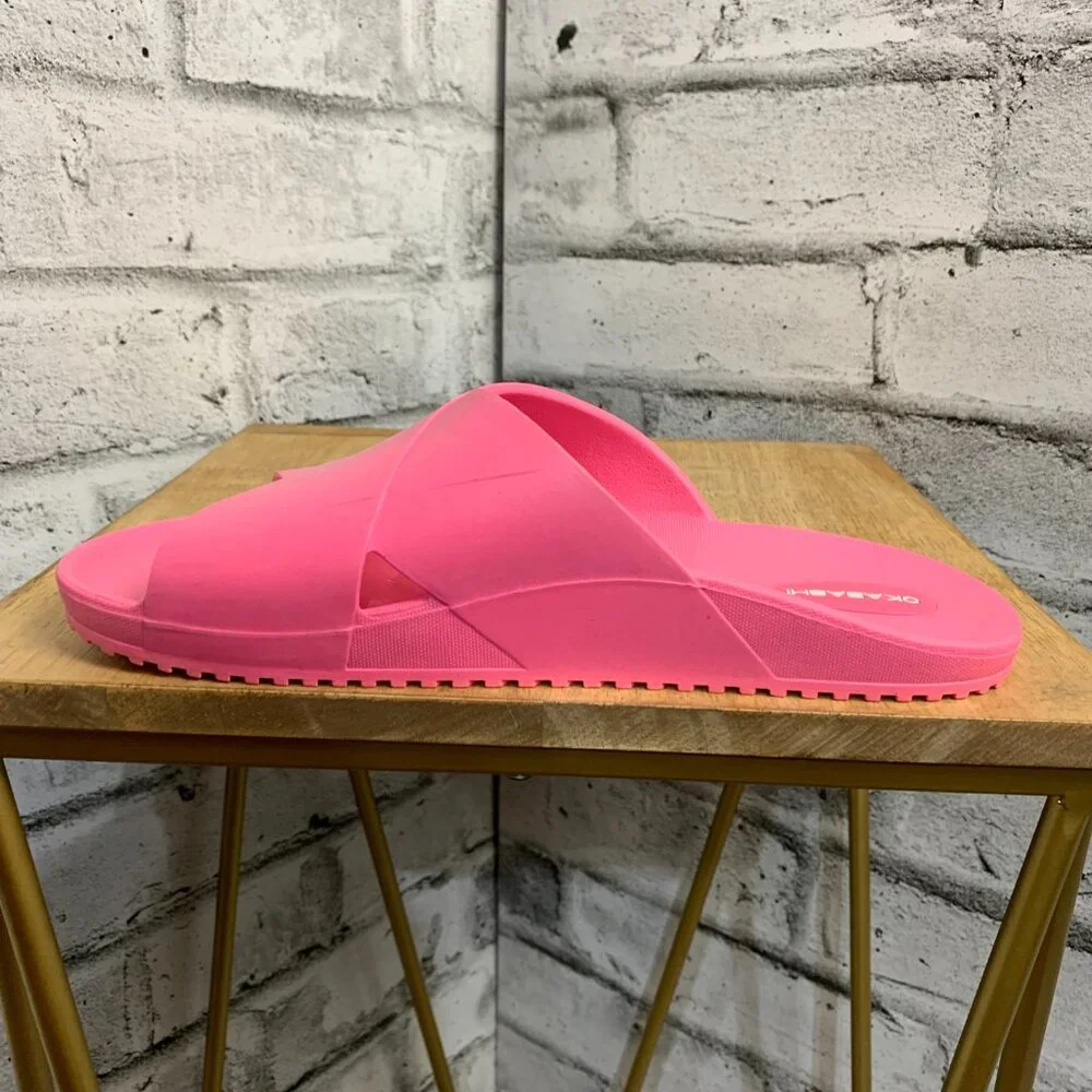 Okabashi Maddox Crossband Slide Sandals Pink Slip On Waterproof Shoes - Picture 7 of 9